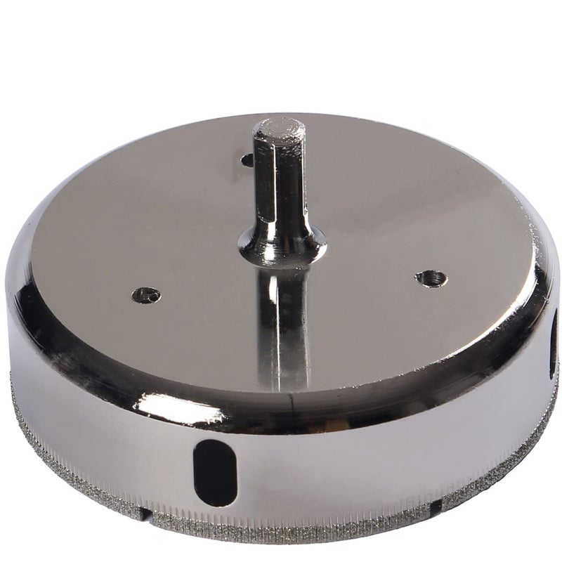 Drilax 4-1/8 Inch Diamond Hole Saw | 3/8" Shank, 1-1/8" Depth | for Recessed Lights, Toilet Flanges, Shower Valves | Drills Tile, Porcelain, Glass, Granite - Image 1